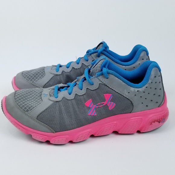 pink and blue under armour shoes